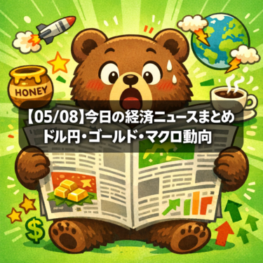 【05/08】今日の経済ニュースまとめ｜ドル円・ゴールド・マクロ動向