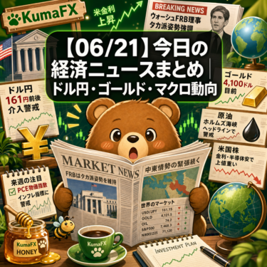 【06/21】今日の経済ニュースまとめ｜ドル円・ゴールド・マクロ動向