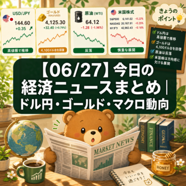 【06/27】今日の経済ニュースまとめ｜ドル円・ゴールド・マクロ動向