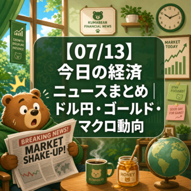 【07/13】今日の経済ニュースまとめ|ドル円・ゴールド・マクロ動向