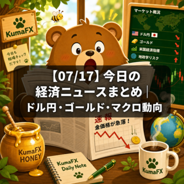 【07/17】今日の経済ニュースまとめ|ドル円・ゴールド・マクロ動向