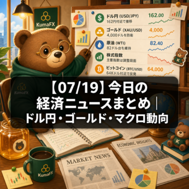 【07/19】今日の経済ニュースまとめ|ドル円・ゴールド・マクロ動向