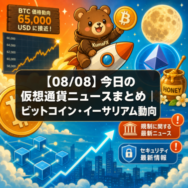 【08/08】今日の仮想通貨ニュースまとめ｜ビットコイン・イーサリアム動向