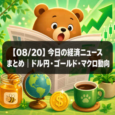 【08/20】今日の経済ニュースまとめ｜ドル円・ゴールド・マクロ動向