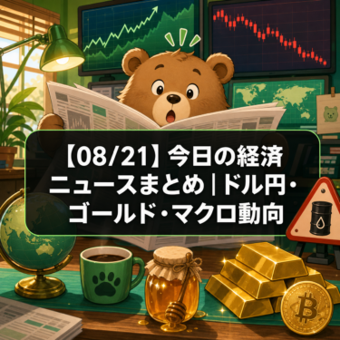【08/21】今日の経済ニュースまとめ｜ドル円・ゴールド・マクロ動向