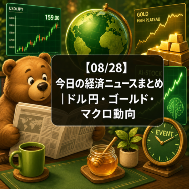 【08/28】今日の経済ニュースまとめ|ドル円・ゴールド・マクロ動向