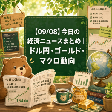 【09/08】今日の経済ニュースまとめ｜ドル円・ゴールド・マクロ動向