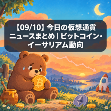 【09/10】今日の仮想通貨ニュースまとめ｜ビットコイン・イーサリアム動向