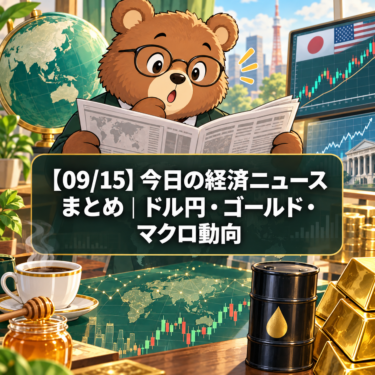 【09/15】今日の経済ニュースまとめ｜ドル円・ゴールド・マクロ動向