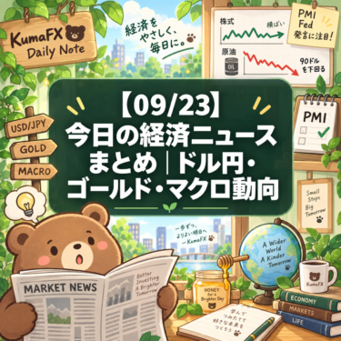 【09/23】今日の経済ニュースまとめ｜ドル円・ゴールド・マクロ動向