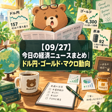 【09/27】今日の経済ニュースまとめ|ドル円・ゴールド・マクロ動向