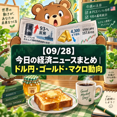 【09/28】今日の経済ニュースまとめ|ドル円・ゴールド・マクロ動向