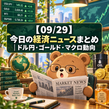 【09/29】今日の経済ニュースまとめ｜ドル円・ゴールド・マクロ動向