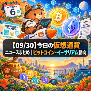 【09/30】今日の仮想通貨ニュースまとめ｜ビットコイン・イーサリアム動向
