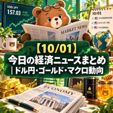 【10/01】今日の経済ニュースまとめ｜ドル円・ゴールド・マクロ動向