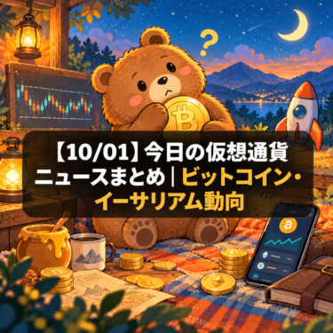 【10/01】今日の仮想通貨ニュースまとめ｜ビットコイン・イーサリアム動向