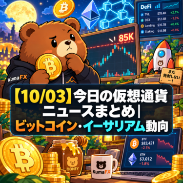 【10/03】今日の仮想通貨ニュースまとめ｜ビットコイン・イーサリアム動向
